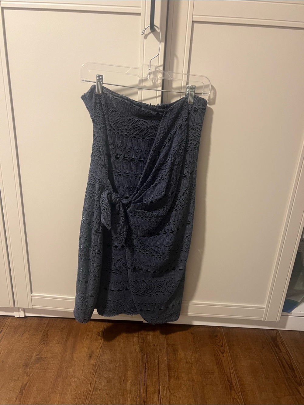 Free People Navy Crochet Wrap Dress